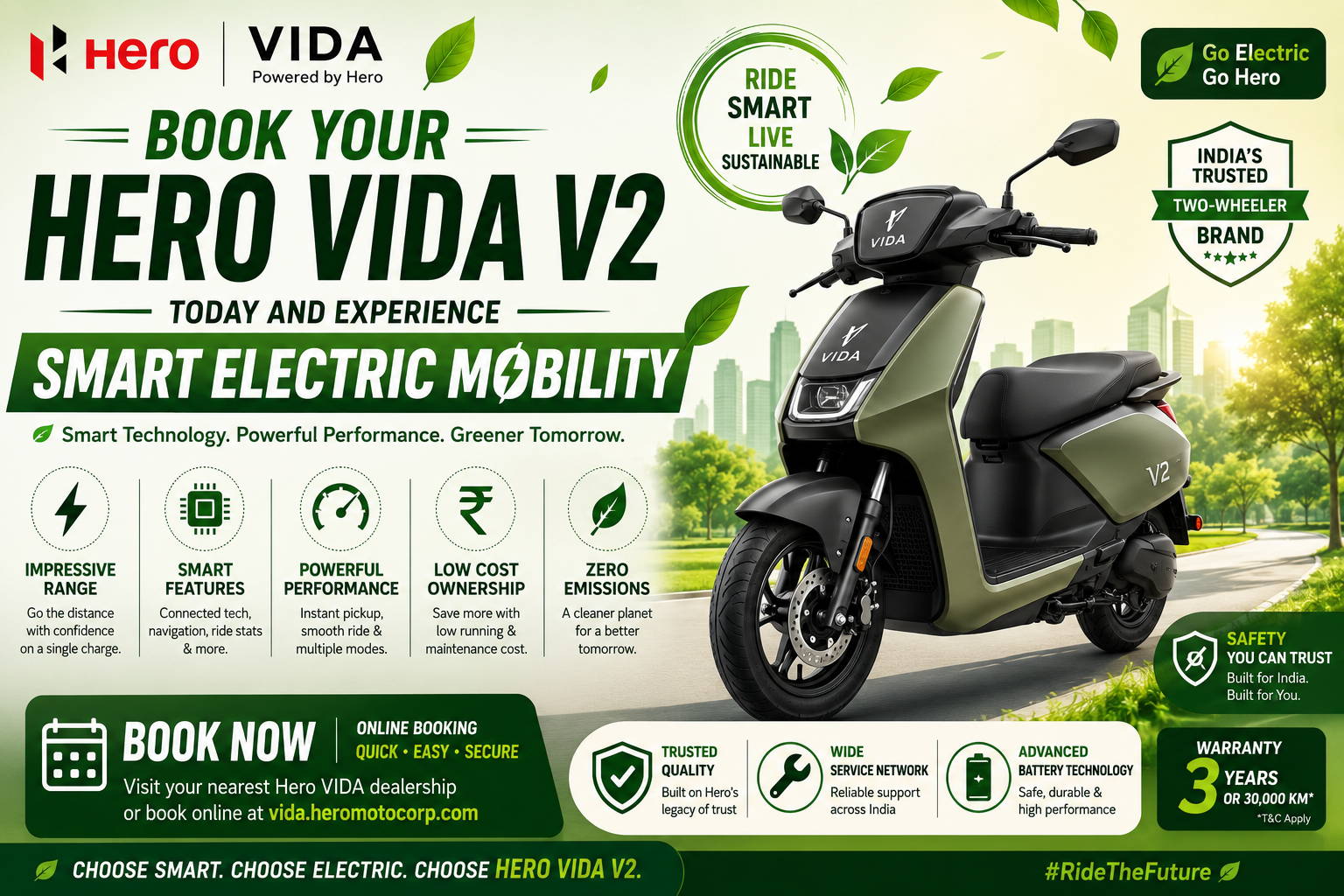 Book Your Hero VIDA V2 Today and Experience Smart Electric Mobility