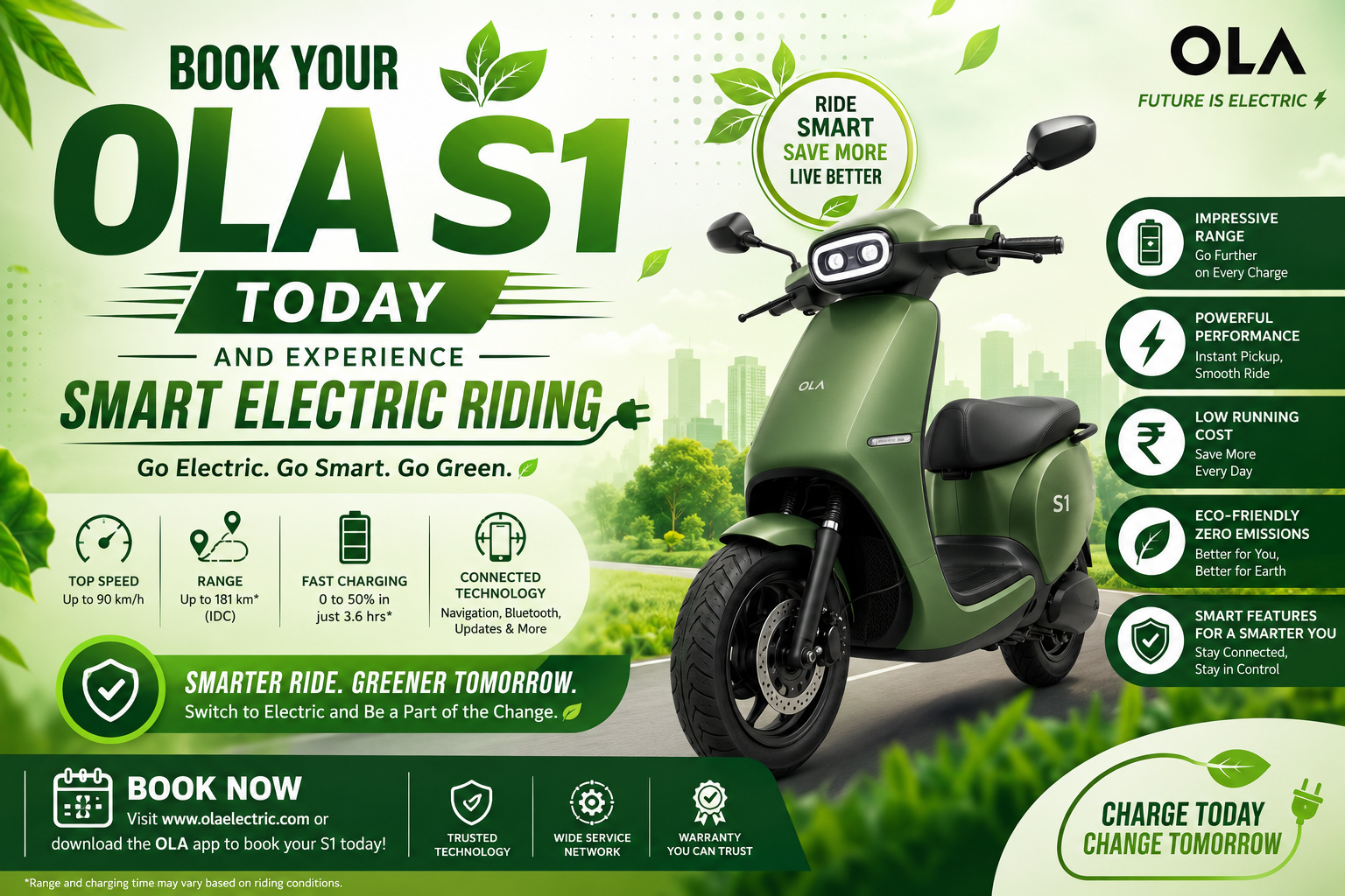 Book Your OLA S1 Today and Experience Smart Electric Riding