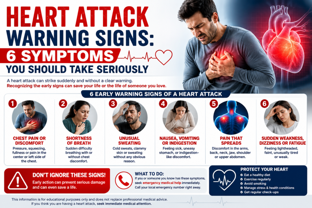 Heart Attack Warning Signs 6 Symptoms You Should Take Seriously